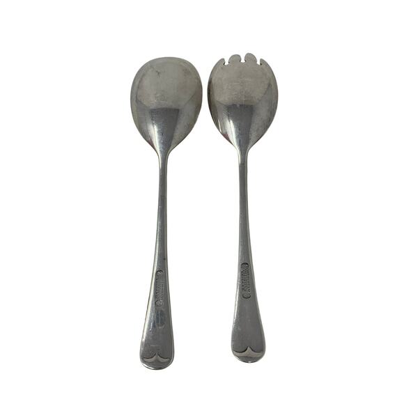 Cheltenham And Company Sheffield England Silver Plated Serving Spoon Fork Set - Picture 2 of 3